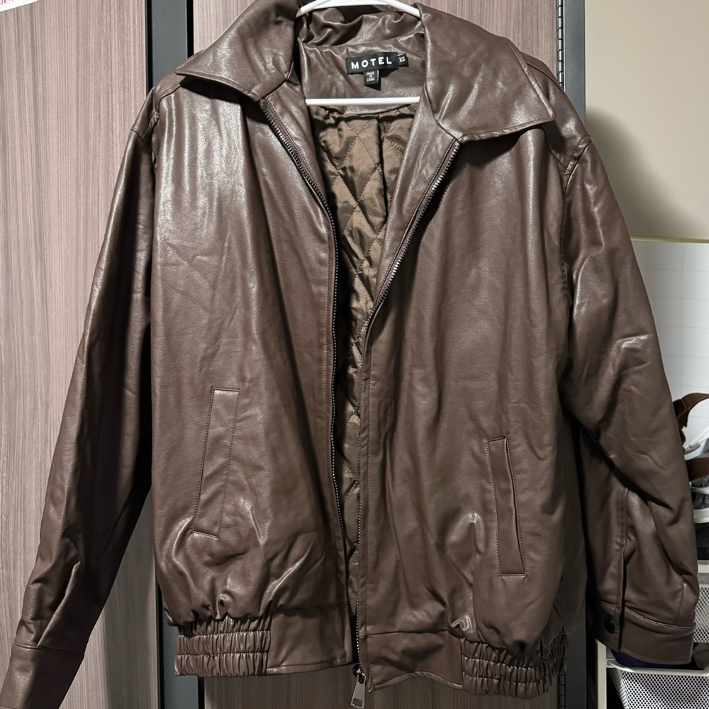 Motel Rocks Brown Leather Jacket